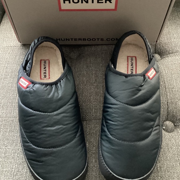 Hunter Puffer Slipper Black Shoe Slip-on Faux Sherpa Men\'s Size 9 main image 11